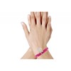 Bracelet Double Tour Lien Etoiles et Trèfle Argent 925 - Colors - Fuchsia - vue V2