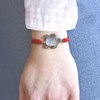 Bracelet Tortue Nacre Grise Lien Tréssé - Noir - vue V3