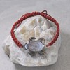 Bracelet Tortue Nacre Grise Lien Tréssé - Noir - vue V4