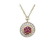 Collier Or Jaune - Diamants 0 -07 carats et Rubis 0 -14 carats Bouclier