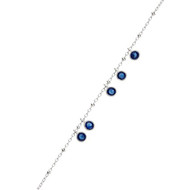 Bracelet en argent et oxydes de zirconium bleus Rond d'Eclat