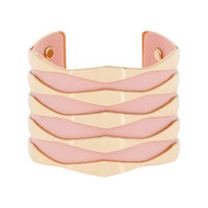 Manchette Florence finition dorée simili cuir rose