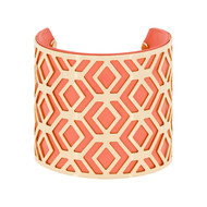 Manchette Honolulu finition dorée simili cuir rose