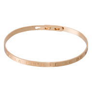 Bracelet Jonc à message laiton rosé MAMAN TU ES LA PLUS BELLE DU MONDE