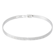 Bracelet Jonc à message laiton argenté FOREVER YOUNG
