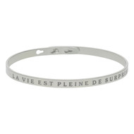 Bracelet Jonc à message Laiton LA VIE EST PLEINE DE SURPRISES