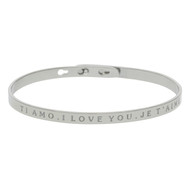 Bracelet Jonc à message Laiton TI AMO - I LOVE YOU - JE T'AIME