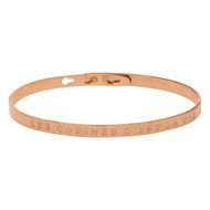 Bracelet Jonc à message Laiton rosé LES COPINES C'EST LA VIE