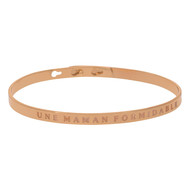 Bracelet Jonc à message Laiton rosé UNE MAMAN FORMIDABLE
