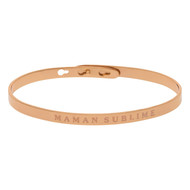 Bracelet Jonc à message Laiton rosé MAMAN SUBLIME