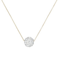 Collier Or Jaune et oxydes de zirconium Blancs 'Bulle de crystal'