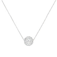 Collier Or Blanc et oxydes de zirconium Blancs 'Bulle de crystal'