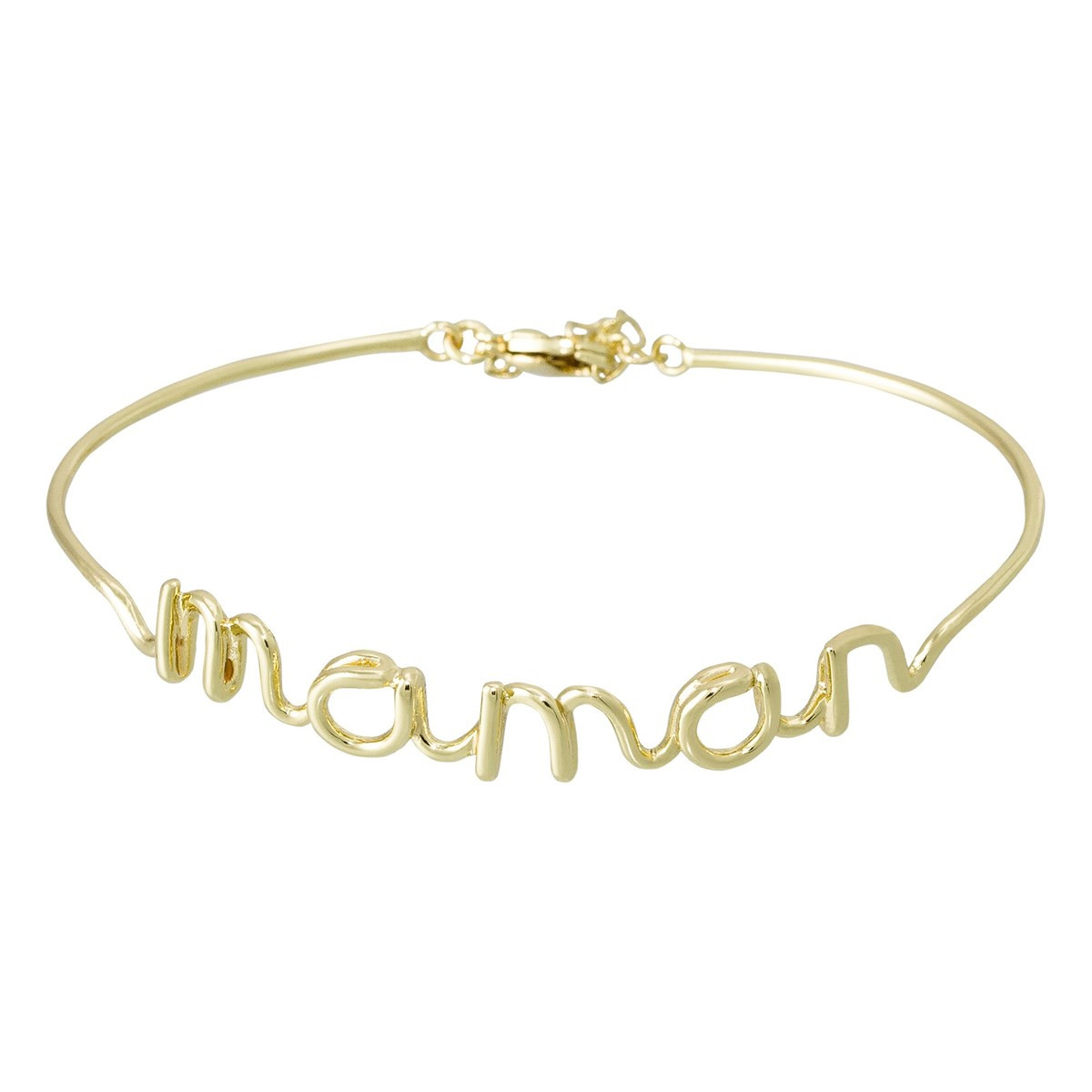 Bracelet à message laiton doré MAMAN - vue V1