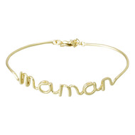 Bracelet à message laiton doré MAMAN