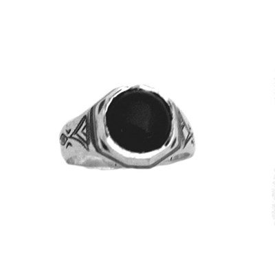 Bague touareg argent forme hexagonale - vue V2