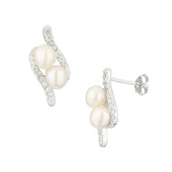 Boucles d'oreilles argent et oxydes de zirconium Duo