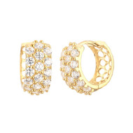 Boucles d'oreilles Or Jaune et oxydes de zirconium Manille