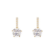Boucles d'oreilles or jaune et oxydes de zirconium Brillantes