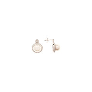 Boucles d'oreilles argent et perles de cultures blanches et oxydes de zirconium Moonlight
