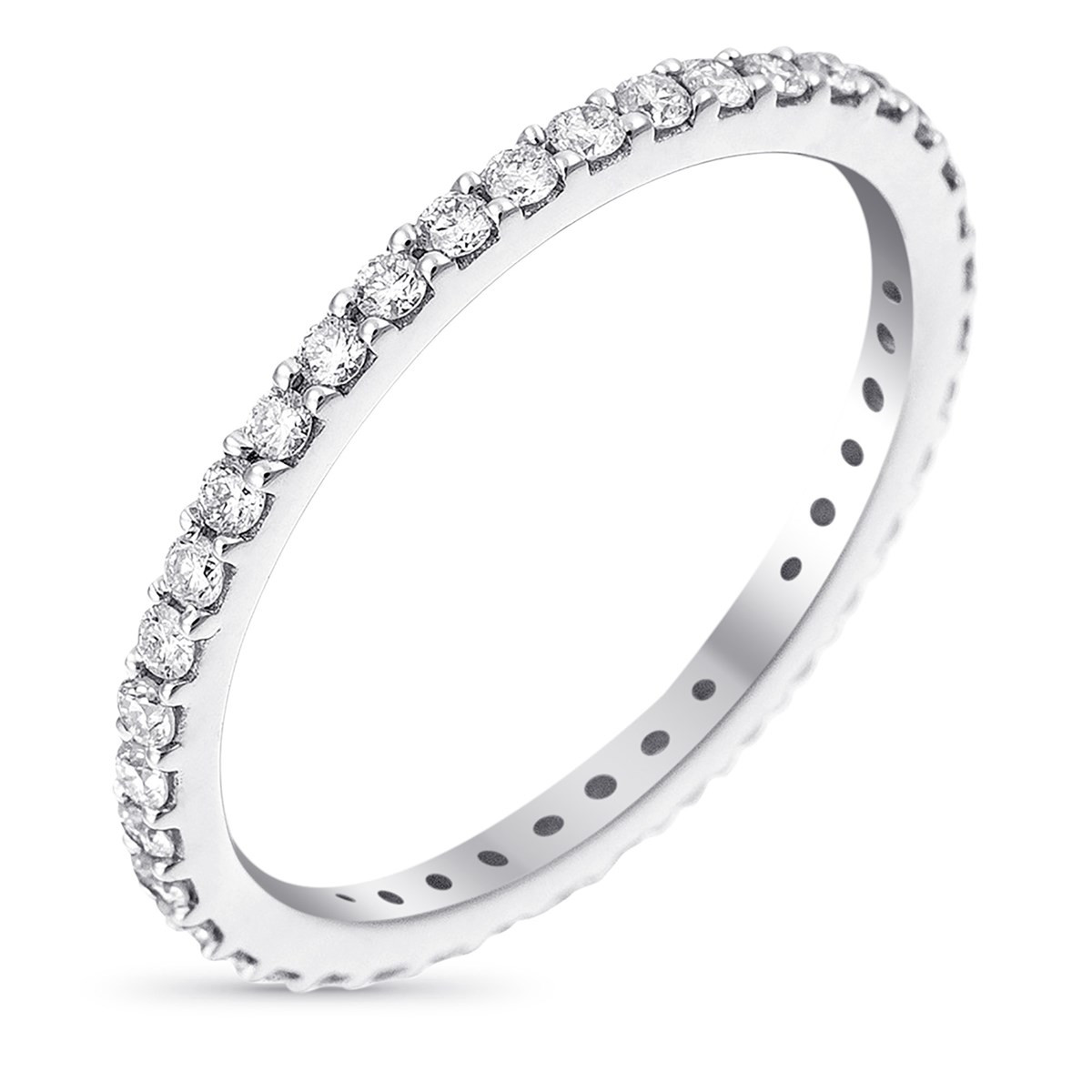 Alliance Or Blanc et Diamants 1 carat Tour Complet Lumineux - Femme