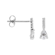 Boucles d'oreilles or blanc et oxydes de zirconium Goutte Magique
