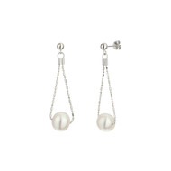 Boucles d'oreilles argent et perles de cultures blanches Only Pearl