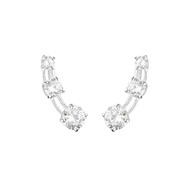 Boucles d'oreilles or blanc et oxydes de zirconium Trio de Pierre