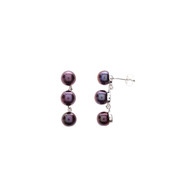 Boucles d'oreilles argent et perles de cultures noires 3 Perles