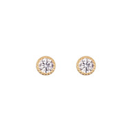 Boucles d'oreilles or jaune et oxydes de zirconium Petits Ronds