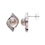 Boucles d'oreilles argent et perles de cultures blanches Désir