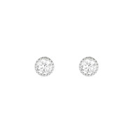 Boucles d'oreilles or blanc et oxydes de zirconium Grands Ronds