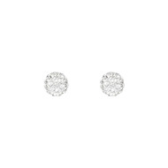 Boucles d'oreilles or blanc et oxydes de zirconium puce de crystal