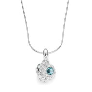 Collier argent 925 cristaux bleus