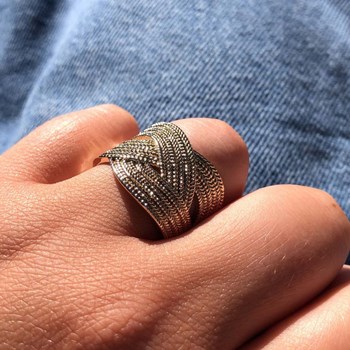 Bague Plaqué Or Entrelacée Torsadée