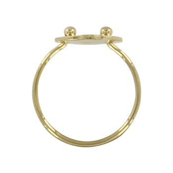 Bague Plaqué Or Picot et Pastille Martelée