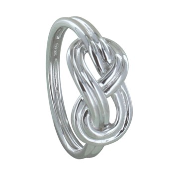 Bague Argent 925 Rhodié Double Noeud Marin