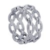 Bague Argent 925 Rhodié Tube de Maillons - vue V1