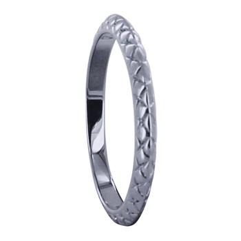 Bague Argent 925 Rhodié Alliance Ciselée