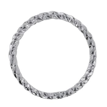 Bague Argent 925 Rhodié Anneau Large Tressé