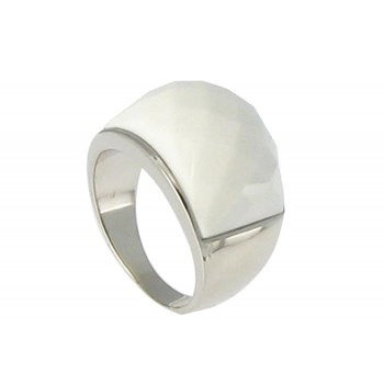 Bague Dôme Argent 925 Milky White