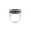 Bague Argent 925 Soucoupe Noire en Zirconium - vue V3