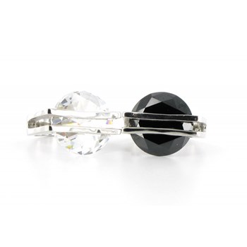 Bague Argent 925 Soucoupe Noire en Zirconium