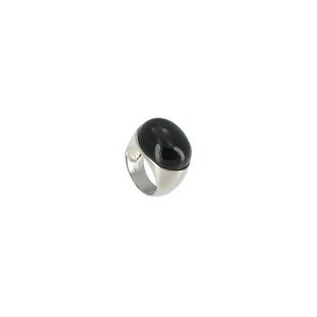 Bague Miroir Noire Argent 925 et Onyx