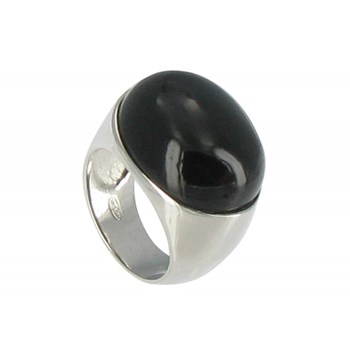 Bague Miroir Noire Argent 925 et Onyx