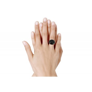 Bague Miroir Noire Argent 925 et Onyx