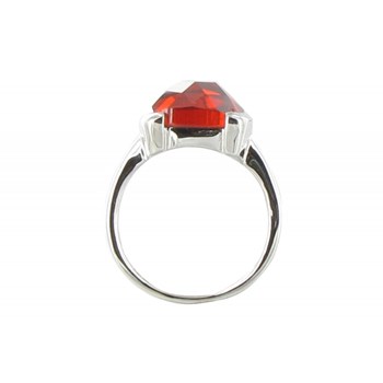 Bague Argent 925 et son Carré de Zirconium Facetée Rouge