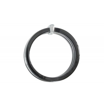 Bague Anneaux Argent 925 Rhodié et Céramique Noire