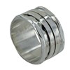 Bague Argent 925 Tube Martelé et ses Deux Anneaux Mobiles - vue V1