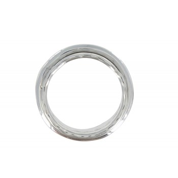 Bague Argent 925 Tube Martelé et son Anneau Mobile