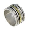 Bague Argent 925 et Laiton Tube Martelé et ses Anneaux Mobiles - vue V1